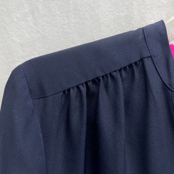 Juicy Couture Shift Dress M Navy Pink Flip Cuffs Retro Mod Career - Picture 2 of 10